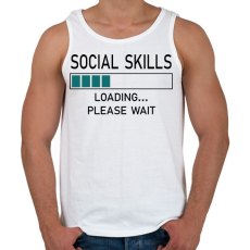 PRINTFASHION Social skills (black) - Férfi atléta - Fehér