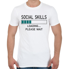 PRINTFASHION Social skills (black) - Férfi póló - Fehér férfi póló