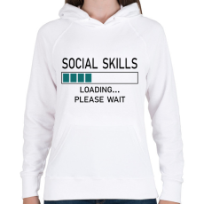 PRINTFASHION Social skills (black) - Női kapucnis pulóver - Fehér