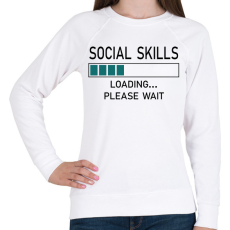 PRINTFASHION Social skills (black) - Női pulóver - Fehér