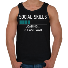 PRINTFASHION Social skills (white) - Férfi atléta - Fekete