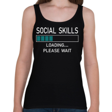 PRINTFASHION Social skills (white) - Női atléta - Fekete