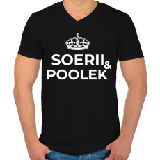 PRINTFASHION SOERII AND POOLEK - Férfi V-nyakú póló - Fekete