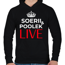 PRINTFASHION SOERII AND POOLEK LIVE - Férfi kapucnis pulóver - Fekete