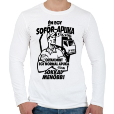 PRINTFASHION Sofőr Apuka - Férfi hosszú ujjú póló - Fehér