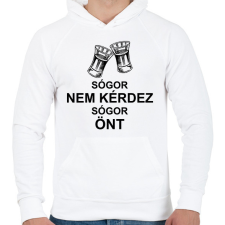 PRINTFASHION Sógor nem kérdez sógor önt - Férfi kapucnis pulóver - Fehér férfi pulóver, kardigán