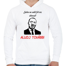 PRINTFASHION soha ne add fel az álmod - Férfi kapucnis pulóver - Fehér férfi pulóver, kardigán