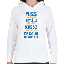 PRINTFASHION Soha ne add fel - Női kapucnis pulóver - Fehér női pulóver, kardigán