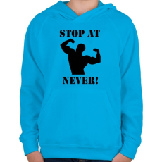 PRINTFASHION Soha ne hagyd abba! - Gyerek kapucnis pulóver - Azúrkék