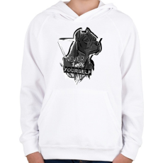 PRINTFASHION soha ne veszítsd el önmagad - Gyerek kapucnis pulóver - Fehér