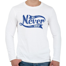 PRINTFASHION Soha nem növök fel - Férfi hosszú ujjú póló - Fehér