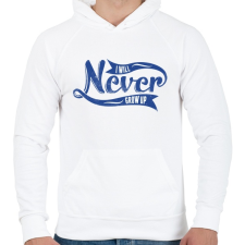 PRINTFASHION Soha nem növök fel - Férfi kapucnis pulóver - Fehér férfi pulóver, kardigán