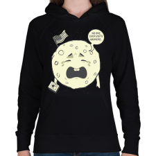 PRINTFASHION Soha többé nem látogatnak meg - Női kapucnis pulóver - Fekete női pulóver, kardigán