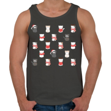 PRINTFASHION Sok cica kis helyen - Férfi atléta - Sötétszürke atléta, trikó