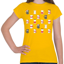 PRINTFASHION Sok cica kis helyen - Női póló - Sárga női póló