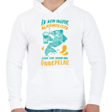 PRINTFASHION Sok okom van ünnepelni - Férfi kapucnis pulóver - Fehér férfi pulóver, kardigán