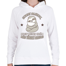 PRINTFASHION Sokat alszok - Női kapucnis pulóver - Fehér