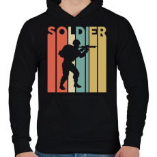 PRINTFASHION Soldier (colorful) - Férfi kapucnis pulóver - Fekete