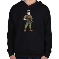 PRINTFASHION Soldier - Gyerek kapucnis pulóver - Fekete gyerek pulóver, kardigán