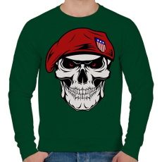 PRINTFASHION SOLDIER SKULL - Férfi pulóver - Sötétzöld