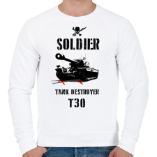 PRINTFASHION SOLDIER-T30 - Férfi pulóver - Fehér férfi pulóver, kardigán