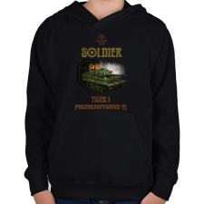 PRINTFASHION SOLDIER-TIGER1 - Gyerek kapucnis pulóver - Fekete gyerek pulóver, kardigán