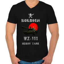 PRINTFASHION SOLDIER-WZ111 - Férfi V-nyakú póló - Fekete férfi póló