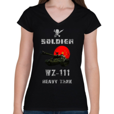 PRINTFASHION SOLDIER-WZ111 - Női V-nyakú póló - Fekete női póló