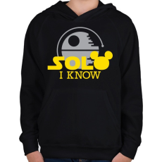 PRINTFASHION Solo I know - Gyerek kapucnis pulóver - Fekete