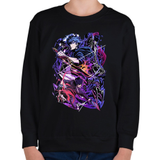 PRINTFASHION Solo Leveling Anime - Gyerek pulóver - Fekete