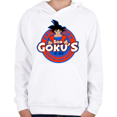 PRINTFASHION Son Goku Dojo - Gyerek kapucnis pulóver - Fehér