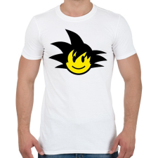 PRINTFASHION Son Goku Emoji - Férfi póló - Fehér férfi póló