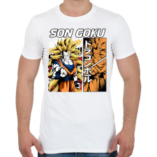 PRINTFASHION Son goku - Férfi póló - Fehér férfi póló
