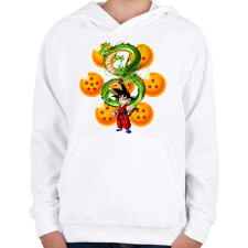 PRINTFASHION Son Goku - Gyerek kapucnis pulóver - Fehér gyerek pulóver, kardigán