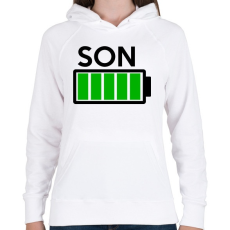 PRINTFASHION SON - Női kapucnis pulóver - Fehér