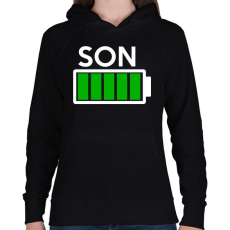 PRINTFASHION SON - Női kapucnis pulóver - Fekete