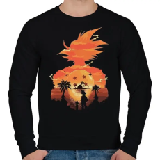 PRINTFASHION SonGoku holiday - Férfi pulóver - Fekete
