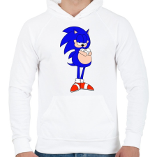 PRINTFASHION SonicGarfield - Férfi kapucnis pulóver - Fehér férfi pulóver, kardigán