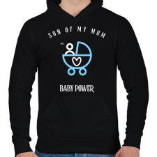 PRINTFASHION SONOFMYMUM - Férfi kapucnis pulóver - Fekete férfi pulóver, kardigán