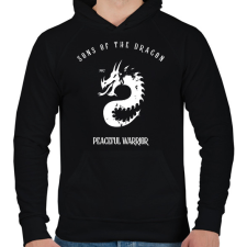 PRINTFASHION SONSOF THE DRAGON - Férfi kapucnis pulóver - Fekete férfi pulóver, kardigán
