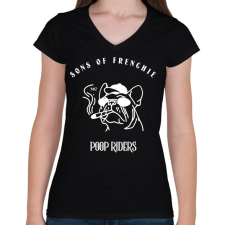 PRINTFASHION sonsoffrenchie2 - Női V-nyakú póló - Fekete női póló