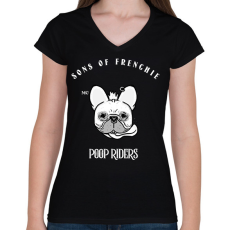 PRINTFASHION SONSOFFRENCHIE - Női V-nyakú póló - Fekete