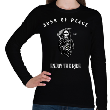 PRINTFASHION SONSOFPEACE - Női hosszú ujjú póló - Fekete női póló