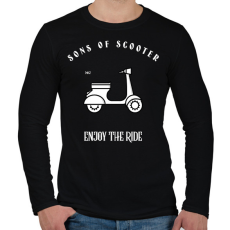 PRINTFASHION SONSOFSCOOTER - Férfi hosszú ujjú póló - Fekete