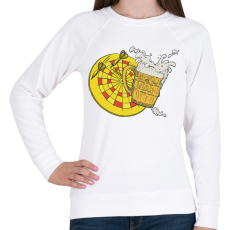 PRINTFASHION Sör és darts - Női pulóver - Fehér