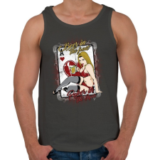 PRINTFASHION Sör és póker - Férfi atléta - Sötétszürke atléta, trikó