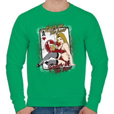 PRINTFASHION Sör és póker - Férfi pulóver - Zöld férfi pulóver, kardigán