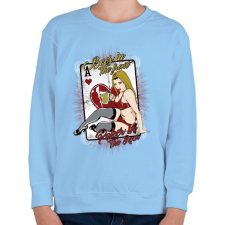 PRINTFASHION Sör és póker - Gyerek pulóver - Világoskék gyerek pulóver, kardigán