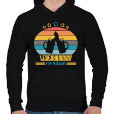 PRINTFASHION Sör ivászat - Férfi kapucnis pulóver - Fekete férfi pulóver, kardigán