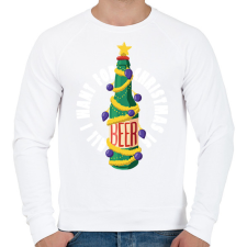 PRINTFASHION Sör karácsonyfa - Férfi pulóver - Fehér férfi pulóver, kardigán